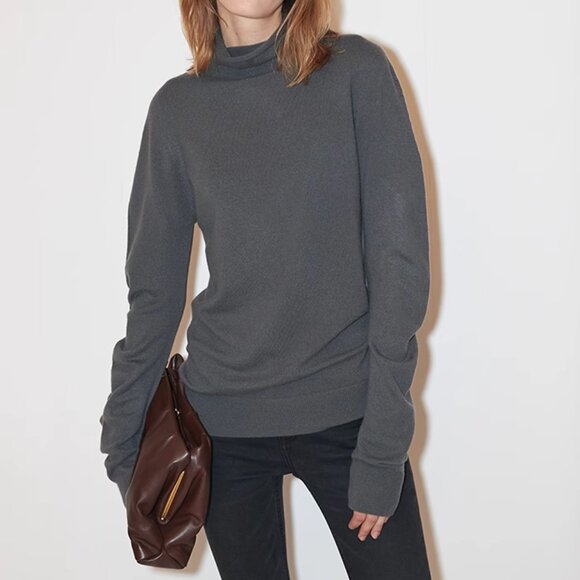CHICJOC Women Elegant Grey Cashmere Sweater size 38 - Picture 1 of 12